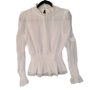 Do + Be dotted Swiss white peasant blouse - S.         S20